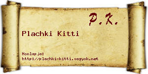 Plachki Kitti névjegykártya